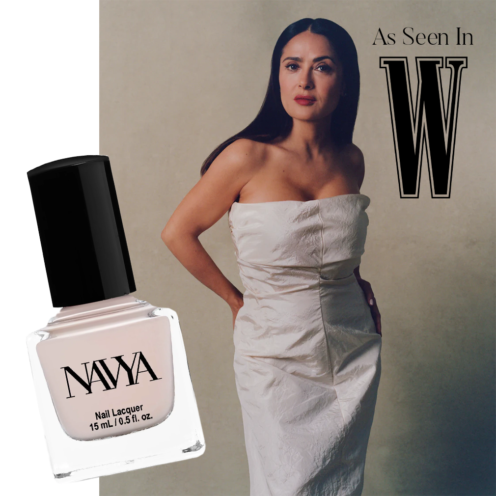 Selma Hayek wearing Sandy Haze nail lacquer as seen in W Magazine